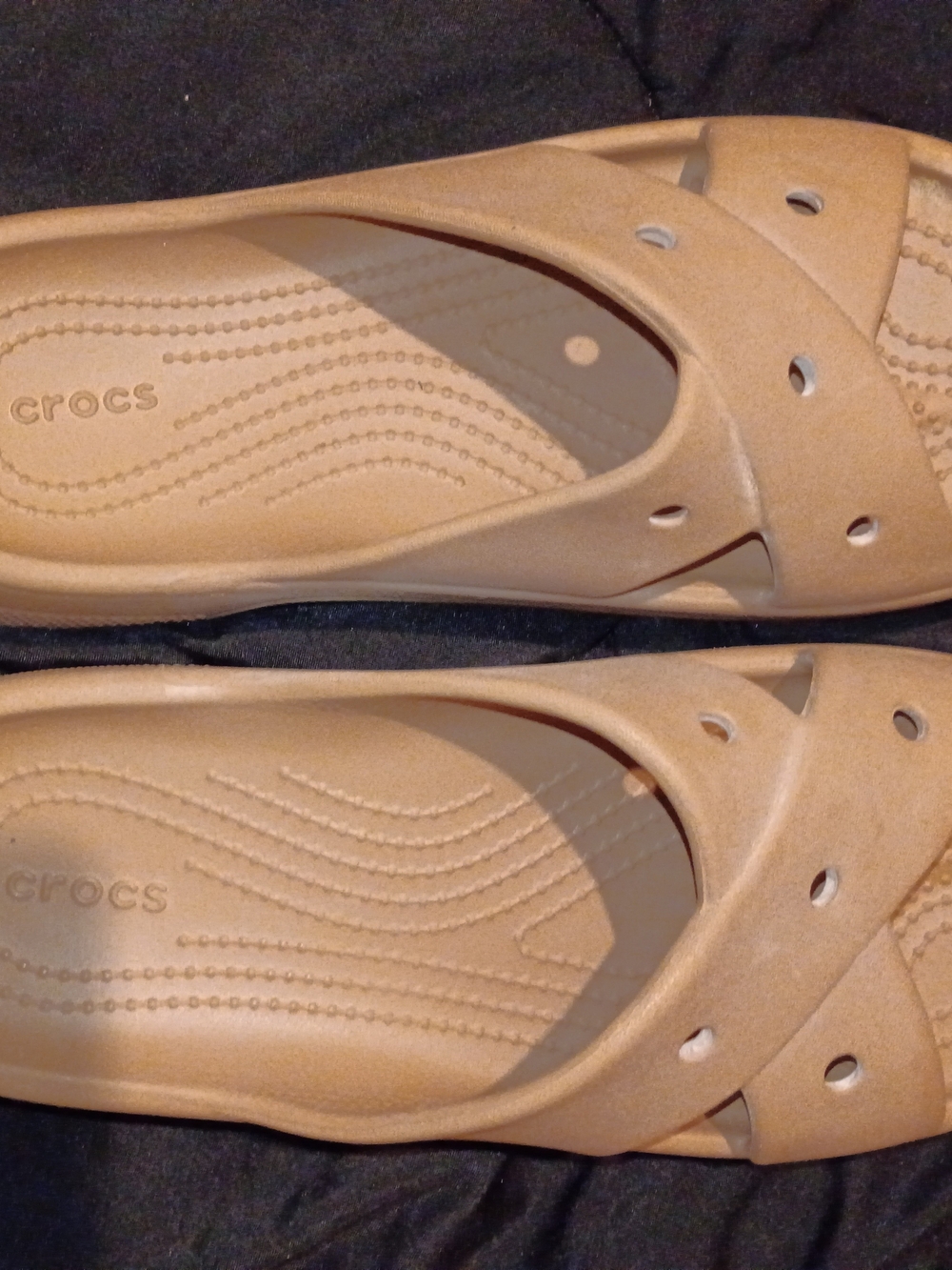 CROCS Women's Neutral Tan Slip-On Ballet Flats